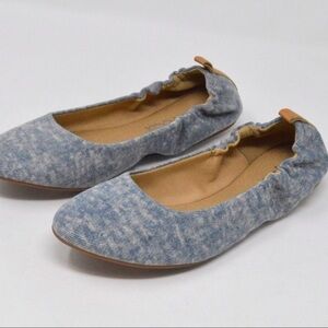 NWOT Splendid Denim Ballet Flats Light Blue Cloudy Print, Size 7